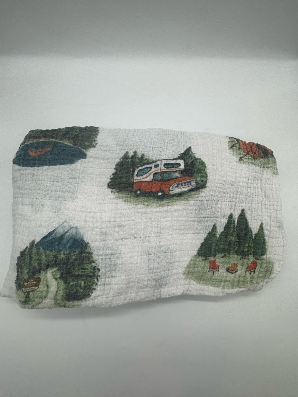 Little Unicorn Muslin Fitted Crib Sheet in Outdoor Adventure Theme